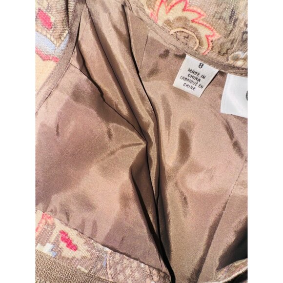 Talbots Womens Linen Silk Floral Paisley Straight Leg Dress Pants Sz 8 Classic - Picture 6 of 7